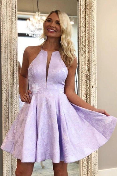 Robes florales de retour à la maison avec poche, robe de fin d'études à col halter