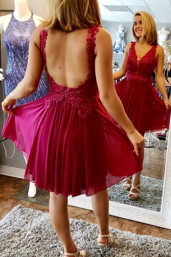 Robe de bal d'accueil à col en V, robes de bal personnalisées, robe courte de bal de fin d'année