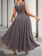 Mother Of The Bride A Line Dress With Applique And Sequins
