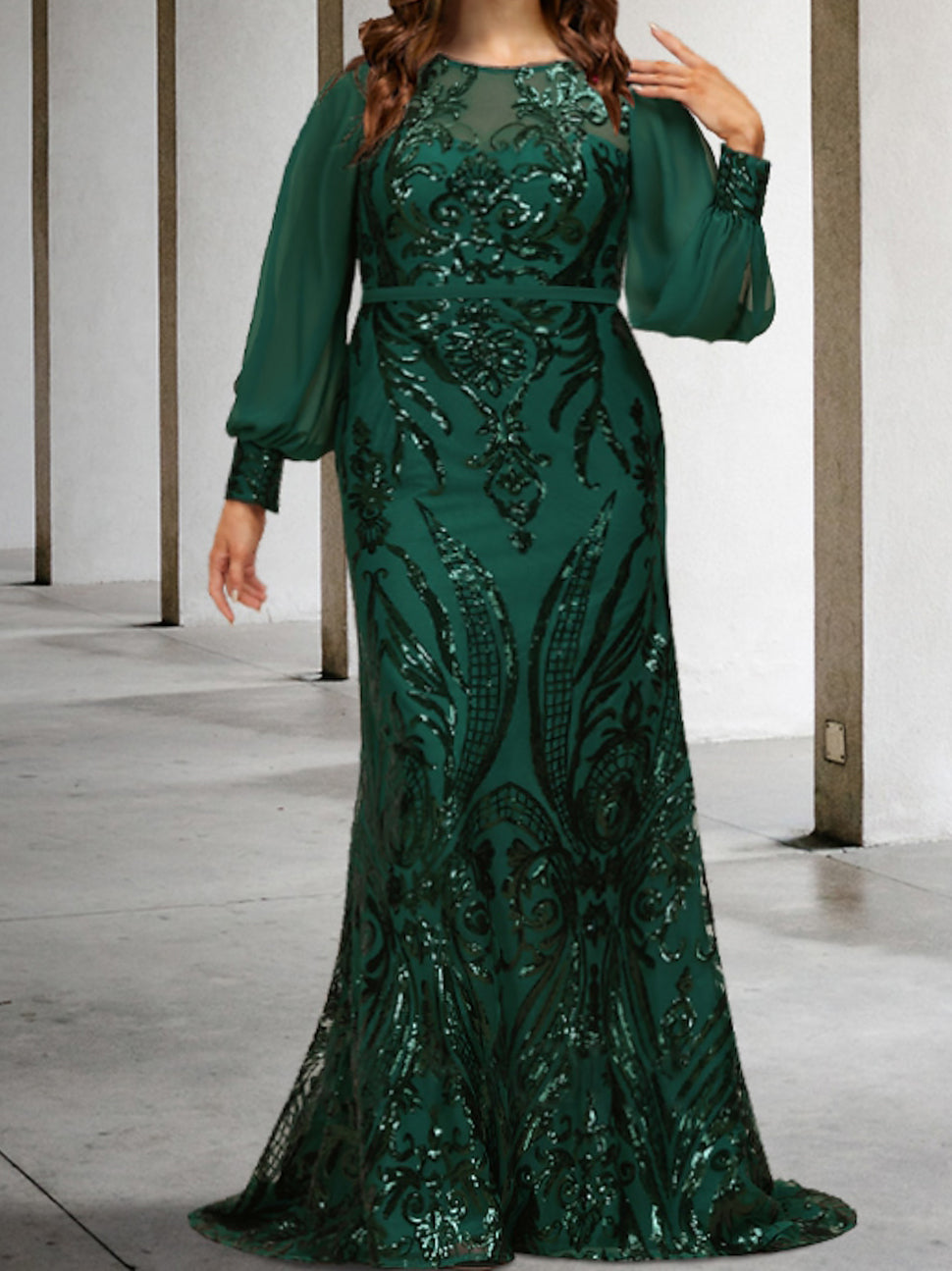 Vestidos de lantejoulas para mãe da noiva ou coluna
