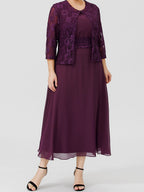 Mother Of The Bride Dress A Line Princess With Applique And Jacket