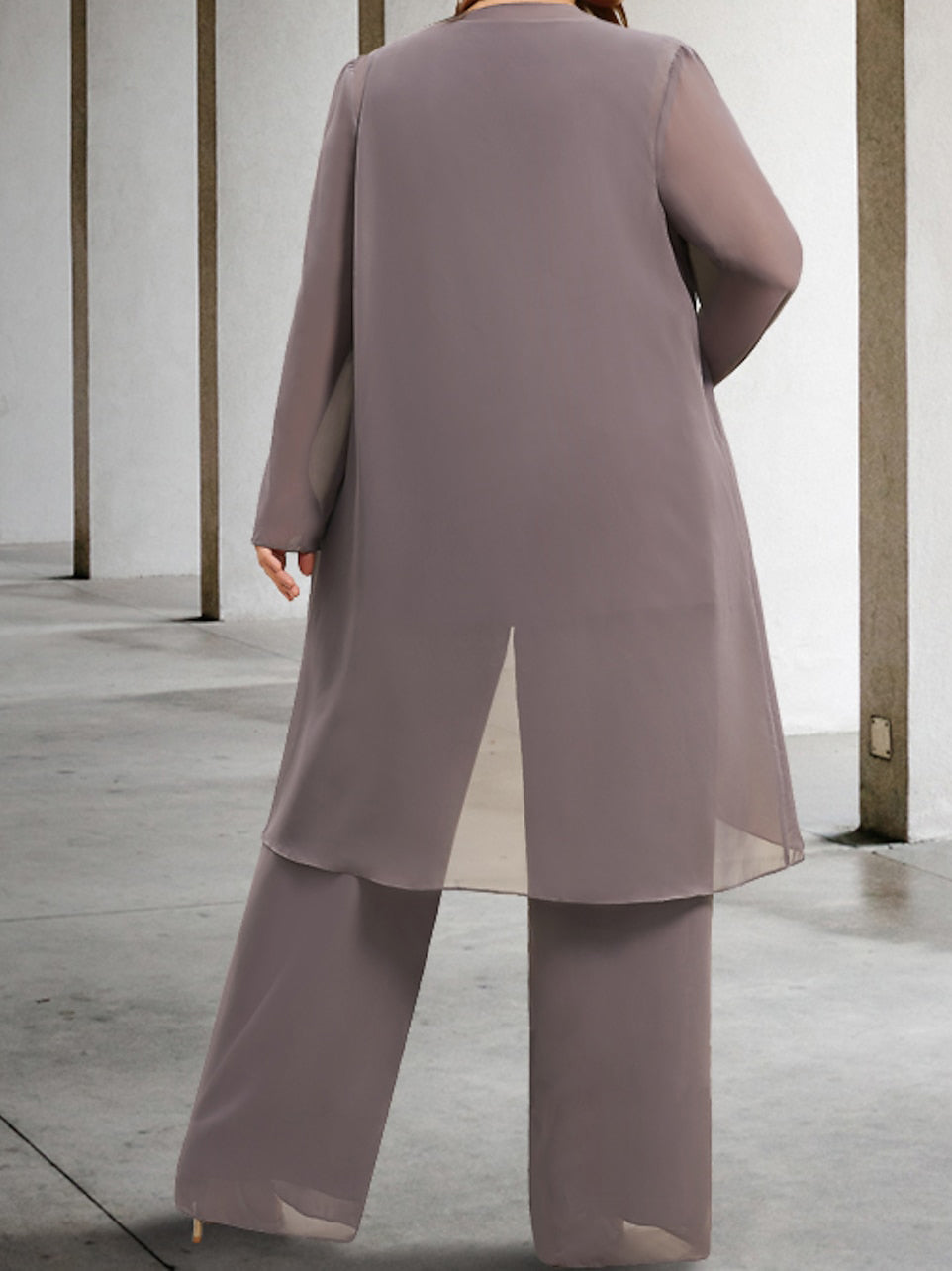 Elegant Mother Of The Bride Chiffon Pantsuits With Jacket