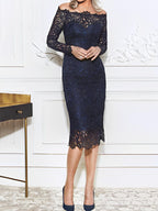 Off The Shoulder Applique Mother Of The Bride Sheath And Column Dresses