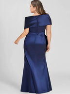 Robes longues de mère de la mariée à épaules dénudées avec gaine/colonne