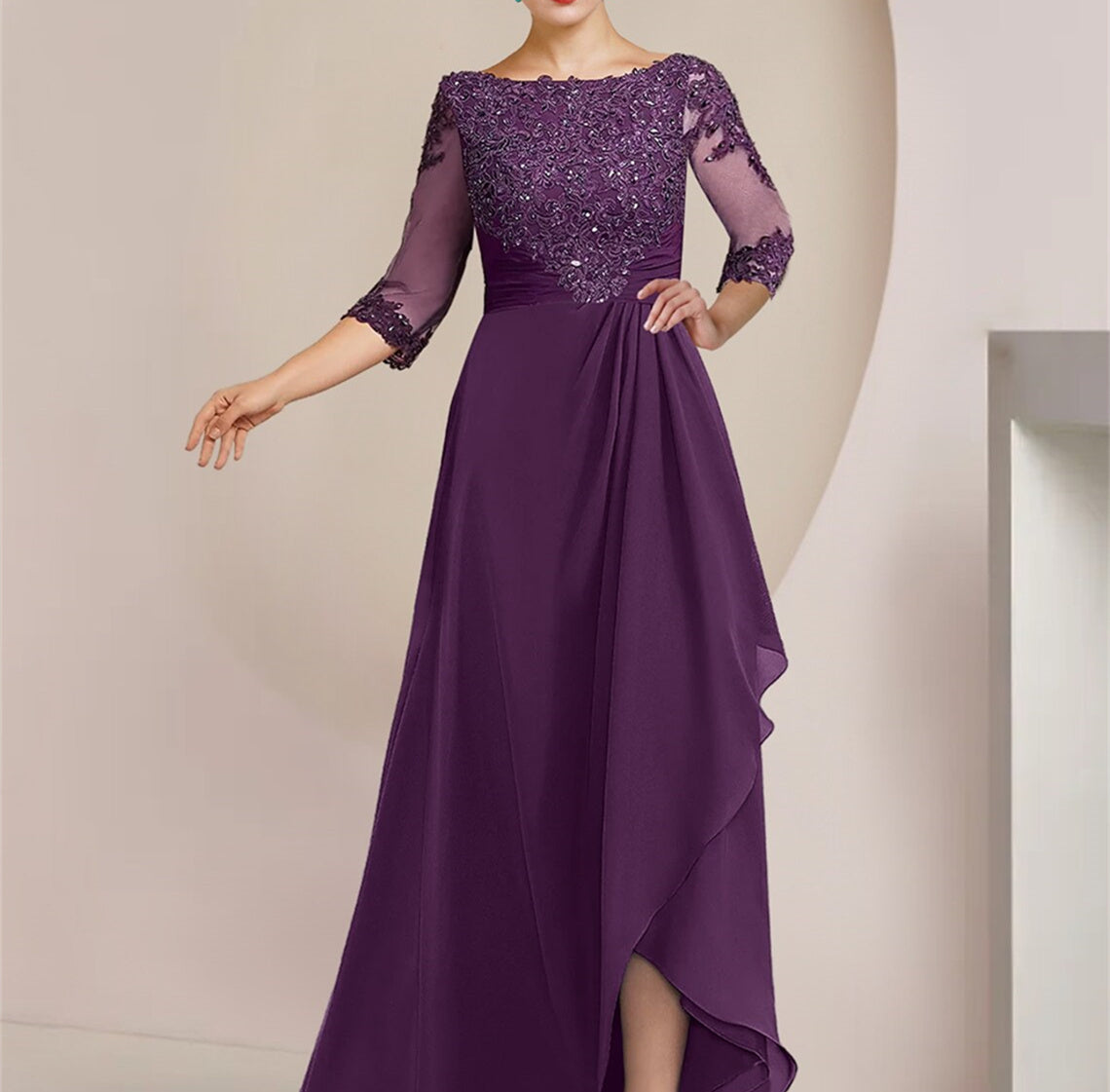 Floor Length Mother Of The Bride A Line Princess Scoop Dresses