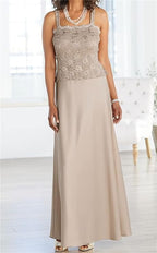 Floor Length Mother Of The Bride Gown Spaghetti Strap Sheath Column Design
