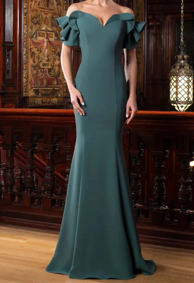 Robes de mère de la mariée trompette/queue de sirène à épaules dénudées