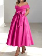 Princesa/Formato A Decote em V Sem Mangas Com cauda/Arrastar Vestidos da Mãe da Noiva com Bolsos