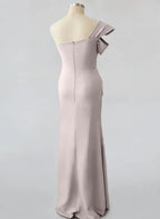 Robes de mère de la mariée sirène/trompette, une épaule, sans manches, longueur au sol