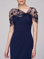 Spaghetti Strap Mother Of The Bride Gown With Watteau Train