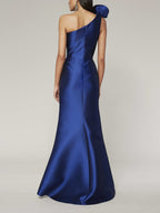 One Shoulder Sleeveless A Line Floor Length Mother Of The Bride Dress Side Split