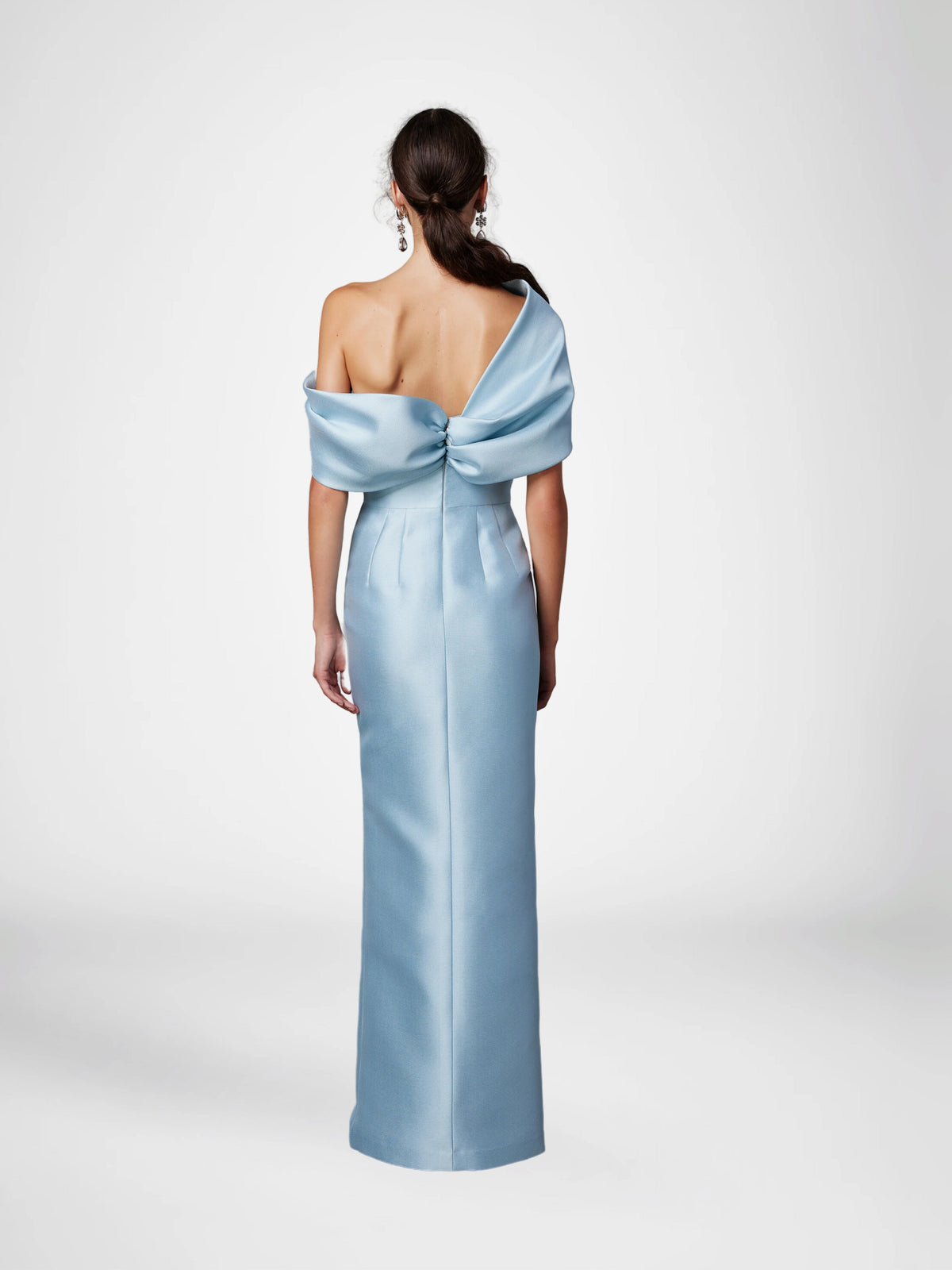One-Shoulder Ruffled Floor-Length Gown for the Mother of the Bride
