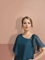 Sheath/Column Knee-Length Short Sleeves Mother of the Bride Dresses