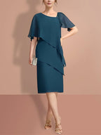 Sheath/Column Knee-Length Short Sleeves Mother of the Bride Dresses