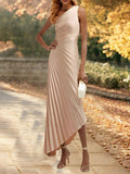 Asymmetrical One Shoulder Floor Length Sheath Dress For Mother Of The Bride
