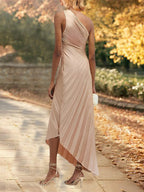 Asymmetrical One Shoulder Floor Length Sheath Dress For Mother Of The Bride