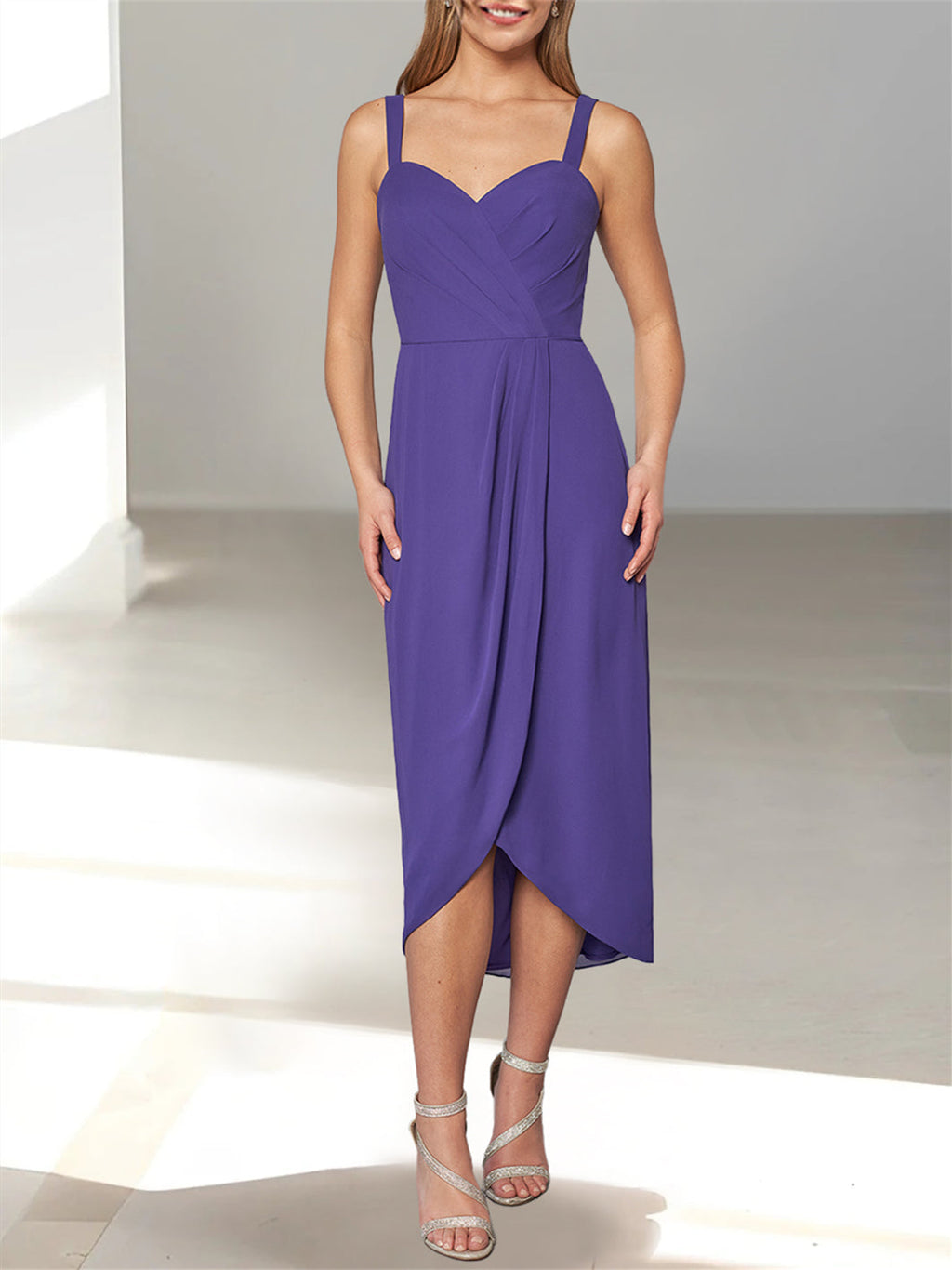 Feathered Jacket Tea Length Mother Of The Bride A Line Princess Dresses