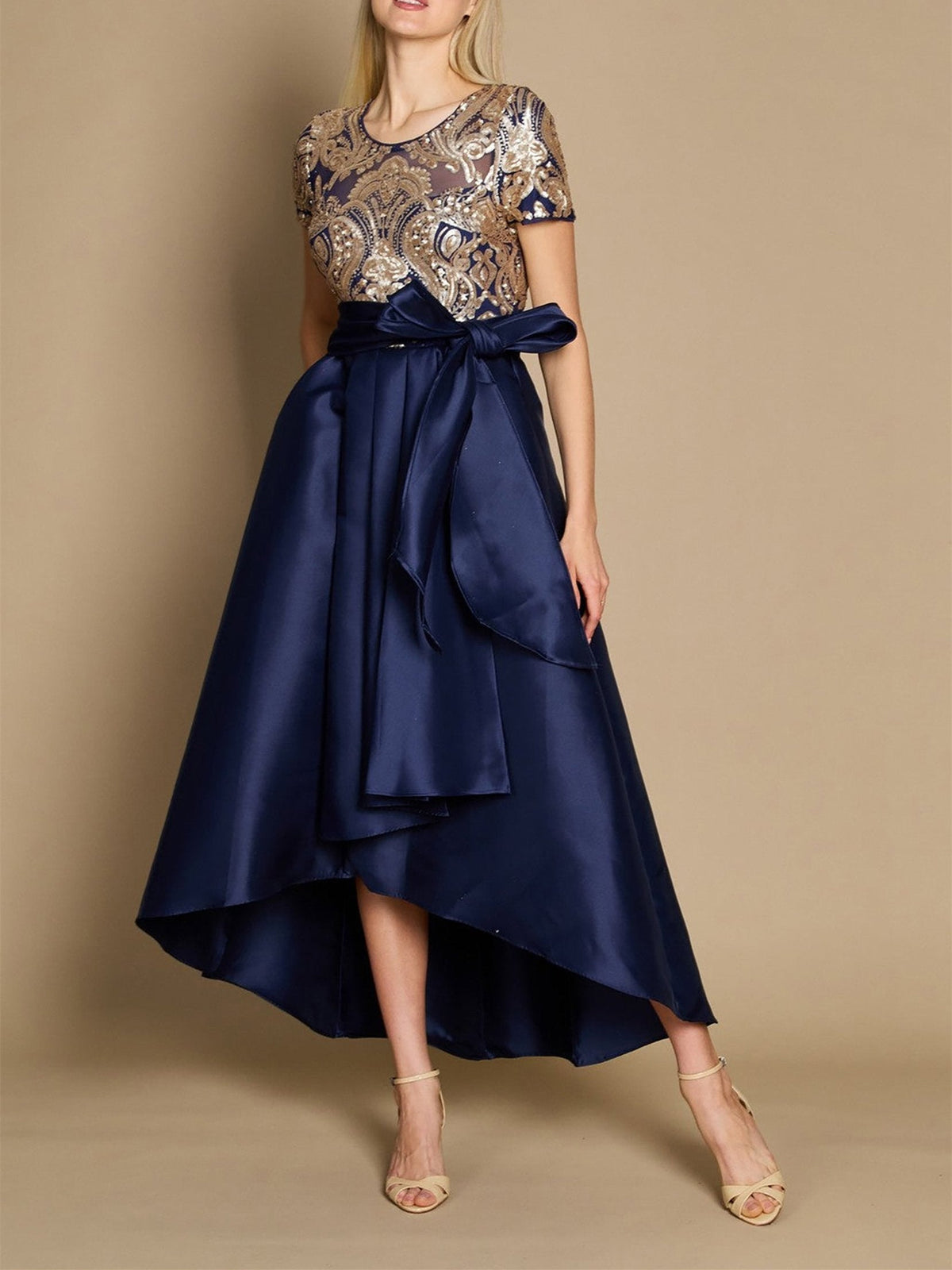 Ankle Length Asymmetrical Mother Of The Bride Dress In A Line Princess Style