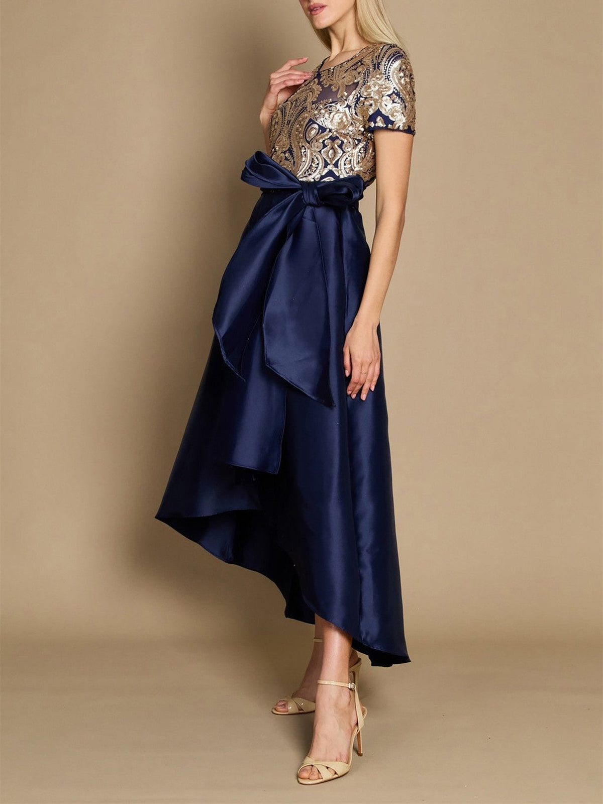 Ankle Length Asymmetrical Mother Of The Bride Dress In A Line Princess Style