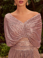 V Neck Ruched Sheath Dress With Ruffle For Mothers Of The Bride And Groom