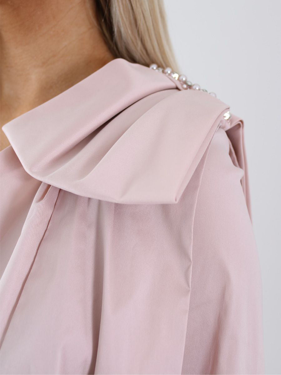 V Neck Sheath Dress For Mothers Of The Bride And Groom With Pearl Bow Details