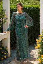 Sequined Scoop Neck Sheath Dress For Mothers Of The Bride And Groom