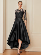 Mother Of The Bride A Line Princess Dress With Scoop Neck And Appliques