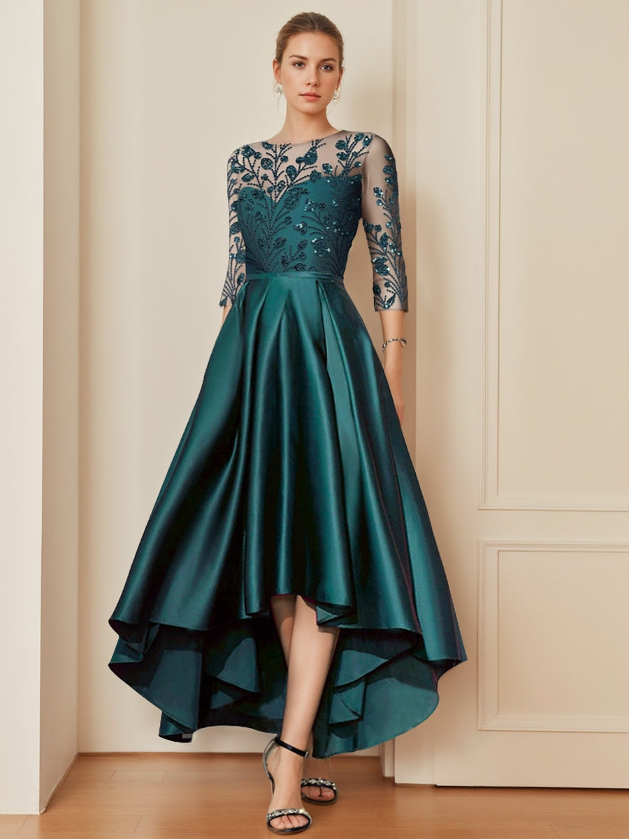 Mother Of The Bride A Line Princess Dress With Scoop Neck And Appliques
