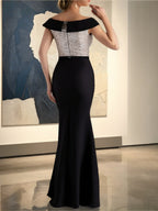 Off The Shoulder Floor Length Sequined Sheath Dresses For Mothers Of The Bride And Groom