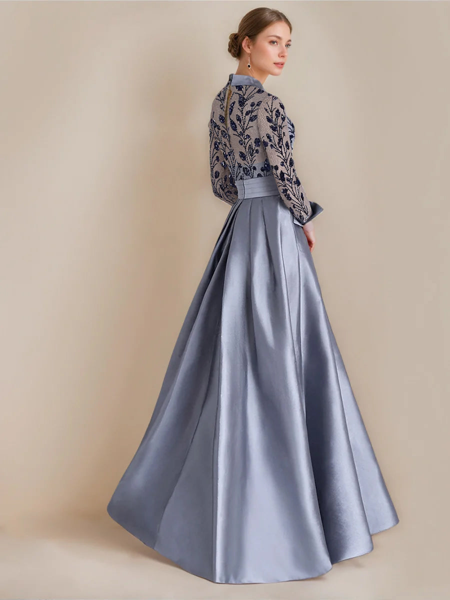 Princess A Line Floor Length Mother Of The Bride Dress Appliques Flower Belt