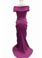 Off Shoulder Floor Length Trumpet Mermaid Mother Of The Bride Gown Pleats Zipper