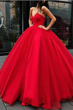 Bodenlanges rotes Ballkleid mit Herzausschnitt und Schnürung