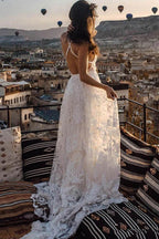 Robe de mariée longue de plage bohème en dentelle ivoire charmante Roycebridal, MW263
