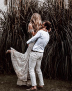 Vestidos de Noiva Roycebridal com Decote Coração, Renda, Praia, Marfim, Rústico e Boémio