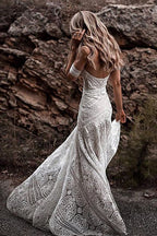 Vestidos de Noiva Roycebridal com Decote Coração, Renda, Praia, Marfim, Rústico e Boémio
