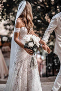Vestidos de Noiva Roycebridal com Decote Coração, Renda, Praia, Marfim, Rústico e Boémio