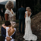Roycebridal Charming Mermaid Lace Ivory Cap Sleeves Wedding Dresses, Bridal Dresses
