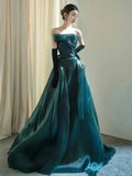 Vestido de noite deslumbrante sem alças em corte evasê Vestido de concurso Y6876