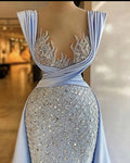 Vestido de fiesta elegante y lujoso con lentejuelas, sin mangas, vestido de noche largo hasta el suelo Y4364
