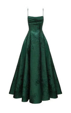Emerald Green A-line Spaghetti Straps Prom Dress,Chic Evening Dress Y1799