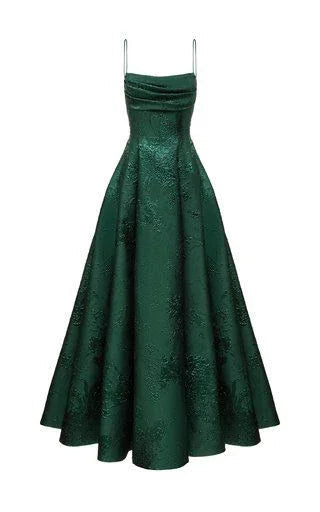 Emerald Green A-line Spaghetti Straps Prom Dress,Chic Evening Dress Y1799