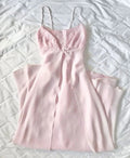 Vestido de Festa Cor-de-Rosa em Chiffon com Alças Finas e Saia em A, com Renda Y8285