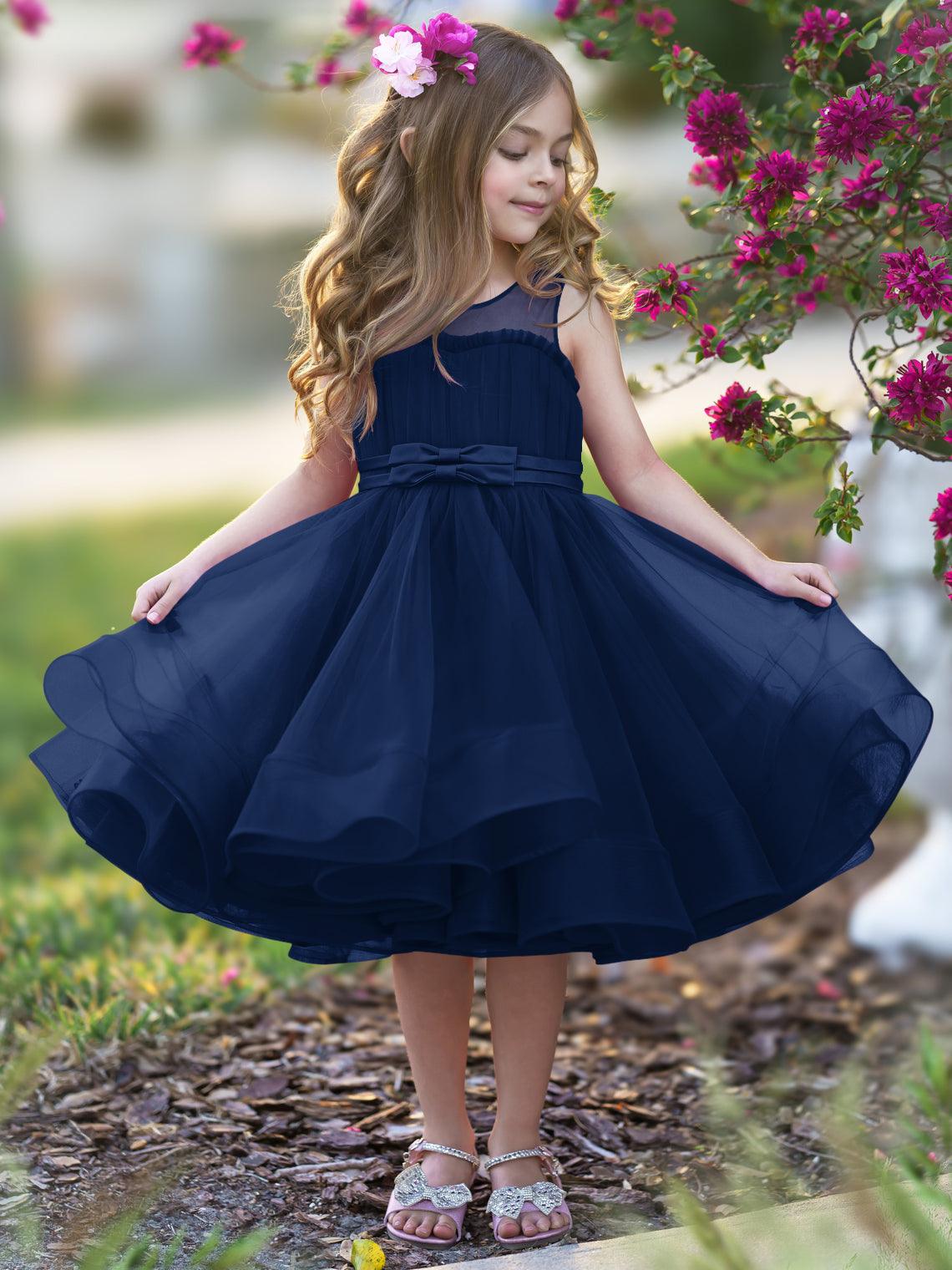 Ball-Gown/Princess Tulle Knee-length Flower Girl Dress