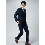 Abiti Doppio Petto British Grey Rigato Slim Fit Business Casual