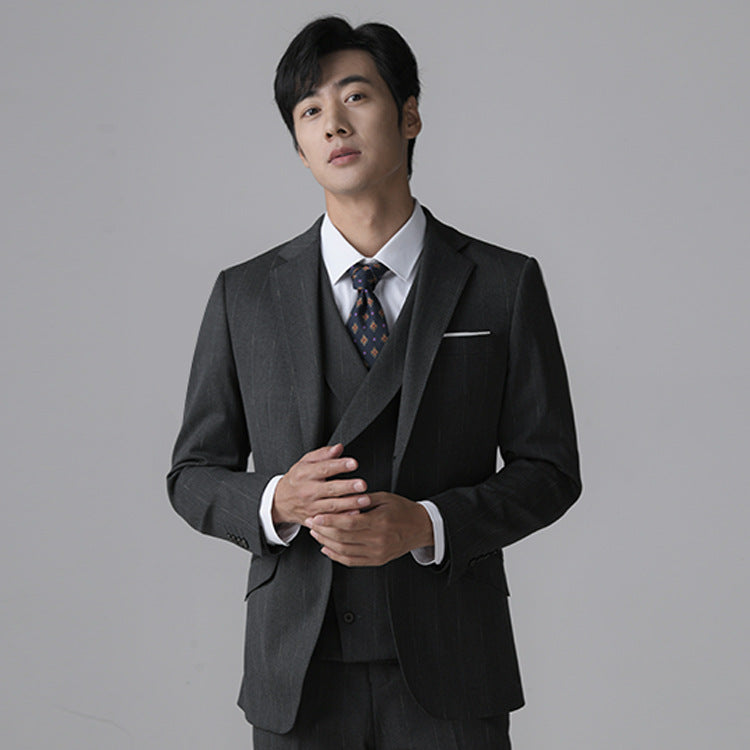 Men Slim Fit Tuxedo Suit 3 Piece Formal Wedding Evening Wear Set