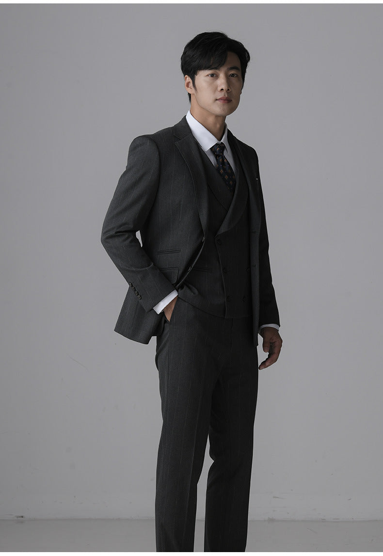 Men Slim Fit Tuxedo Suit 3 Piece Formal Wedding Evening Wear Set