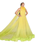 Robe suspendue au cou, grande ouverture dans le dos, en tulle, robe de maternité, robe de bal, robe de mariée, robe de matinée, robe d'intérieur privée