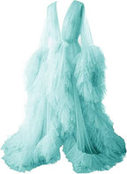 Thin mesh maternity wear long skirt photo studio clothing, sexy morning robe