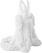 Thin mesh maternity wear long skirt photo studio clothing, sexy morning robe