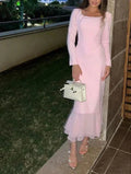 Vestido de fiesta de moda rosa para baile de graduación vestido de noche Y4520